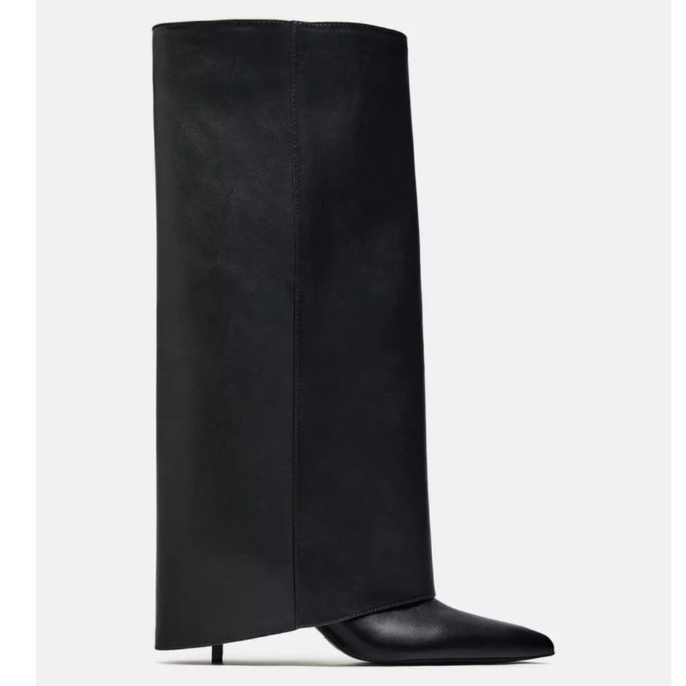 Zara Black Knee-High Women's Boots Size 10